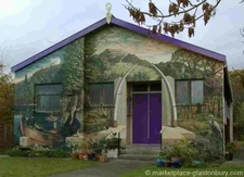 Glastonbury Goddess Hall Mural - Market Place - Glastonbury